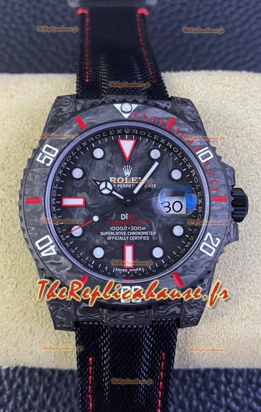 Réplique Suisse de la montre Rolex Submariner DiW Carbon Fiber Edition - Réplique Miroir 1:1