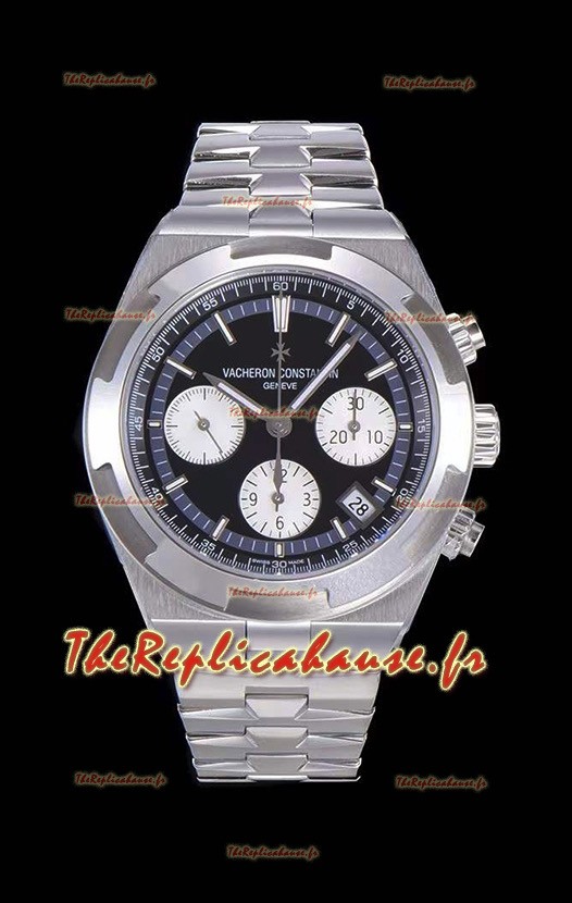 Montre Vacheron Constantin Overseas Chronograph à cadran noir Réplique Suisse - Bracelet en acier inoxydable