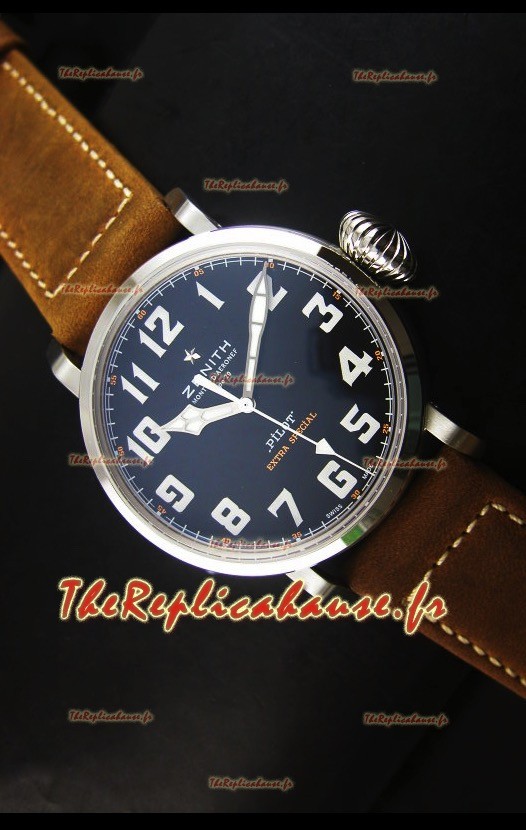 Réplique de montre suisse Zenith Pilot Type 20 Extra Special en acier inoxydable