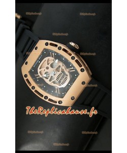 Réplique de montre suisse Richard Mille RM052 Skull Tourbillon avec revêtement or rose
