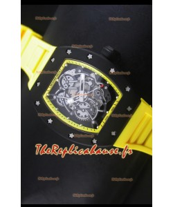 Réplique de montre suisse Richard Mille RM055 Bubba Watson avec index jaunes