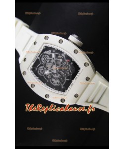 Réplique de montre suisse Richard Mille RM055 Bubba Watson blanche