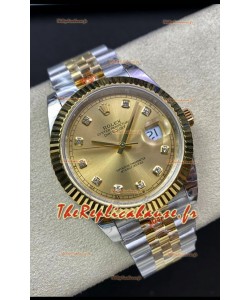 Réplique de montre Rolex Datejust 126333 41MM ETA 3235 Suisse Miroir 1:1 en or jaune 904L acier - Miroir 1:1