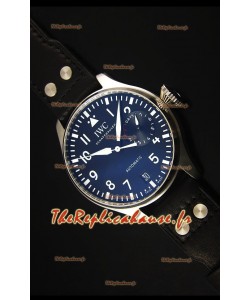 IWC Big Pilot IW500901 - Cadran Noir et Bracelet Marron avec Réserve de Batterie Fonctionnell1:1 Mirror Watch
