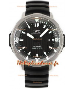 IWC Aquatimer IW358002 1:1 Titanium Miroir Réplique Suisse avec cadran noir et bracelet caoutchouc