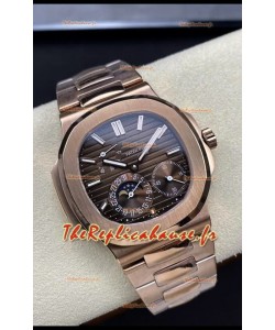 Patek Philippe Nautilus 5712/R 1:1 Réplique montre suisse de qualité, cadran brun, bracelet or rose