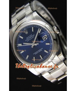Réplique de montre Rolex Datejust Japonaise - Cadran bleu en 36MM avec bracelet huitre