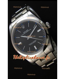 Réplique de montre Rolex Oyster Perpetual Japonaise - Cadran noir dans un boîtier de 39MM