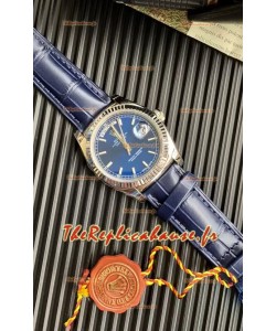 Rolex Day Date 904L Montre boîtier acier cadran bleu 36MM - Qualité miroir 1:1 