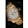 Montre en or rose 18K Rolex Sky-Dweller avec chiffres arabes sur cadran blanc