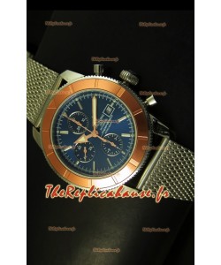 Montre chronographe suisse Superocean à cadran bleu 