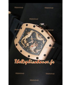 Réplique de montre suisse Richard Mille RM057 Tourbillon Jackie Chan en or rose