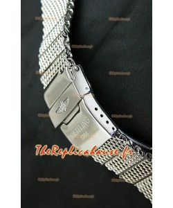 Breitling Bracelet en Acier Inoxydable 440 Poli avec Fermoir Double Fliplock