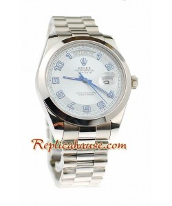 Rolex Replique Day Date II Silver Montre Suisse - 41MM