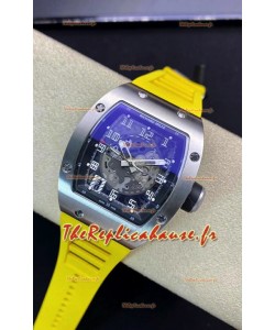 Réplique de la montre Richard Mille RM010 en acier inoxydable sur bracelet jaune