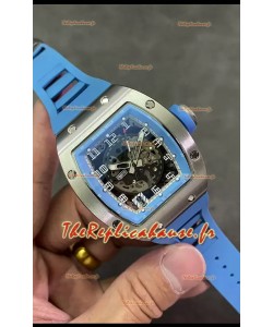 Richard Mille RM010 acier inoxydable réplique montres avec bracelet bleu