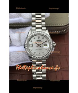 Montre Rolex Datejust Ladies 28MM Cal.3135 Mouvement Réplique Suisse en cadran gris - Boîtier acier 904L
