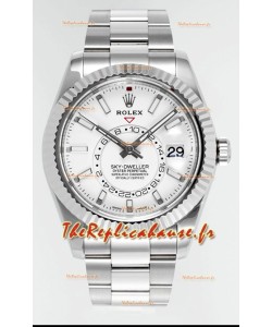 Rolex Sky-Dweller REF #m336934 Montre à cadran blanc avec boîtier en acier 904L - Montre Super Clone